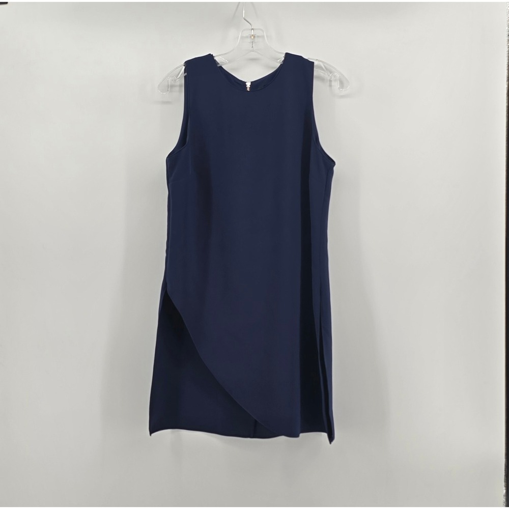 White House | Black Market Navy Longline Sleeveless Tunic Blouse 6